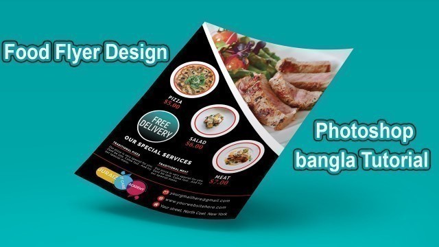 'Graphic design Live class-21 Food Flyer Design - Photoshop Tutorial'