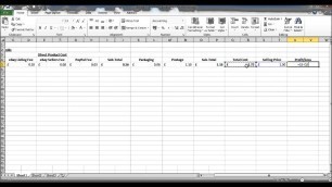 'Costing Spreadsheet - Calculate Profit per product or service - Create eBay Spreadsheet Excel'