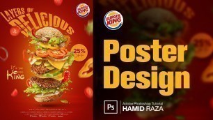 'Burger Ad Poster | Burger Restaurant Advertising Poster/Flyer Design - Photoshop Tutorial'