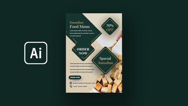 'How to Make Simple Food Flyer | Food Restaurant | Adobe Illustrator Tutorial'