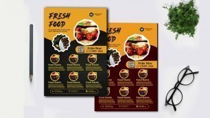 'Restaurant flyer design illustrator-Professional Food Flyer design Bhola graphic institue'