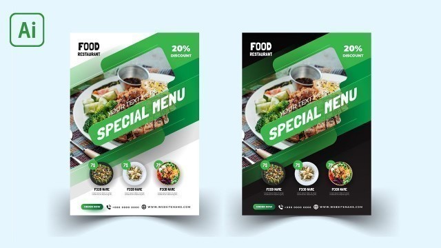 'How to Make Food Flyer | Food Restaurant | Adobe Illustrator Tutorial'