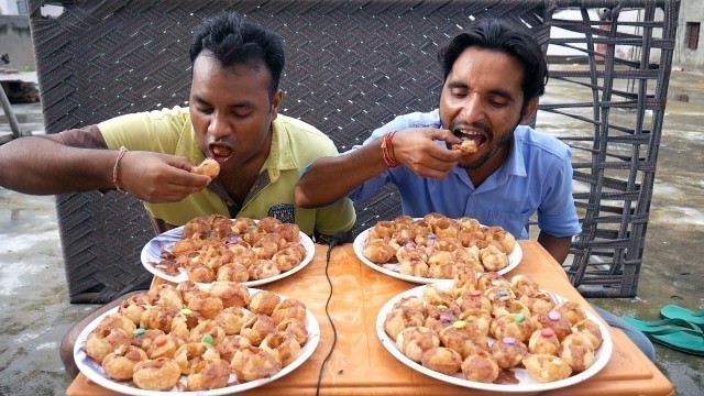'4 Massive Plate CHOCOLATE Golgappa Eating Challenge | Chocolate Panipuri | Food Challenge India'