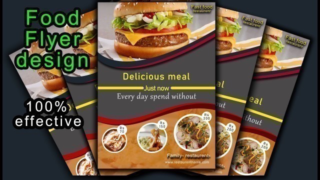 'How to Create Food Flyer Design in Photoshop cc | new tutorial'