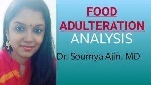 'FOOD ADULTERATION ANALYSIS'