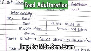 'Food Adulteration |Types Of Food Adultrant | Environmental Chemistry | MSc.Notes @KanhaiyaPatel'