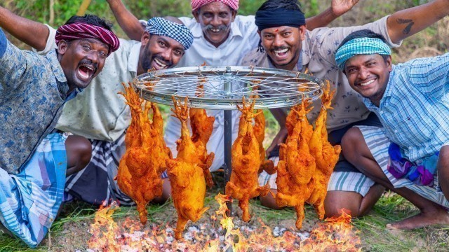 'CYCLE CHICKEN | Tandoori Chicken Cooking in Cycle Wheel | Epic Chicken Recipe making In Village'