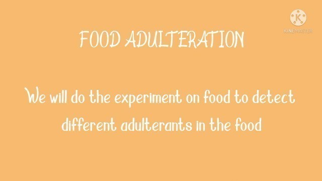 'Food Adulteration E.V.S project class 5'