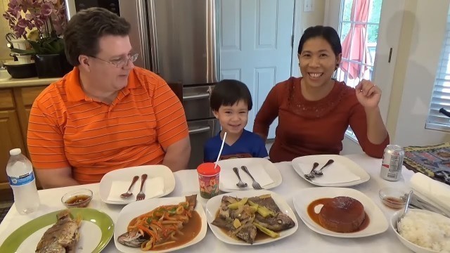 'Eating Filipino Food | John tries Filipino food with his mommy and daddy'