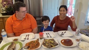 'Eating Filipino Food | John tries Filipino food with his mommy and daddy'