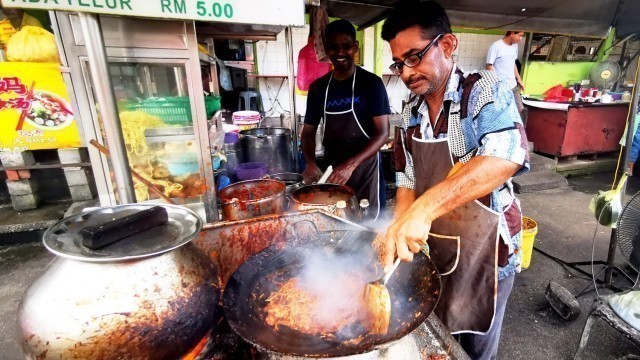 'Hussain Mee Goreng 60 Years Api Arang Charcoal Flame at Jelutong Penang Street Food Malaysia 炭火印度面'
