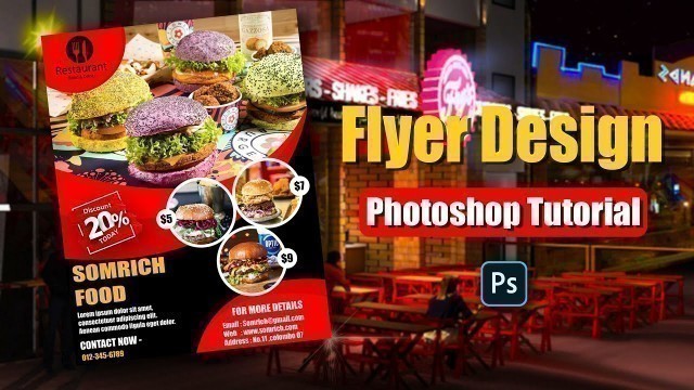 'Flyer Design Photoshop Tutorial | Food Flyer Design'