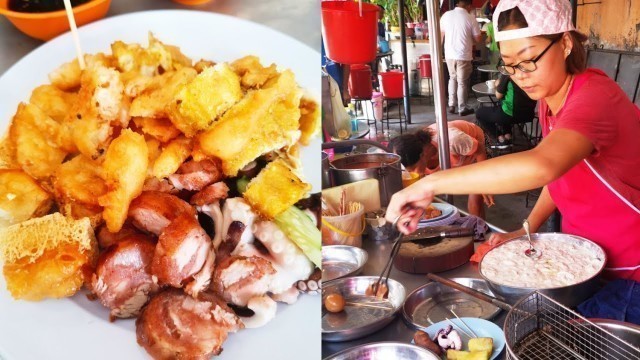 'Famous Lobak and Fritter Stall GAMA Penang Street Food Malaysia 槟城加马古早味卤肉虾煎大肉肠'