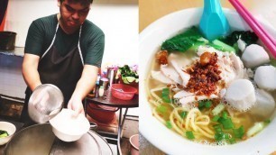 '3Rd Generation Chicken Intestines Old Hen Koay Teow Soup Penang Street Food 安顺路巴杀粿条汤第三代老母鸡鸡肠鸡脚鸡皮必吃'