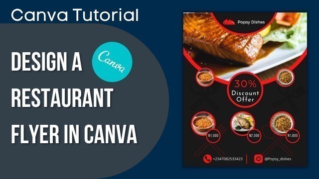 'Canva Tutorial For Beginners || Design a Restaurant flyer in Canva.'