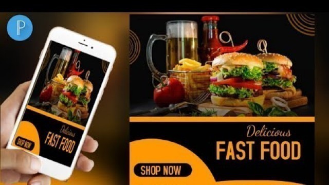 'How to design flyer in Pixellab - fast food flyer design | restaurant flyer | pixellab tutorial'