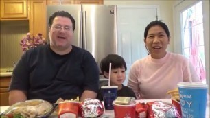 'Trying an American Food Mukbang Wendy\'s | John enjoys fast food lunch with his mommy and daddy'