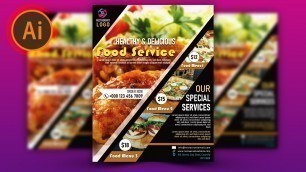 'Food Restaurant Flyer Design | Restaurant Flyer Design | Food Flyer Design | Adobe Illustrator CC'
