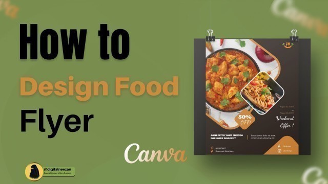 'How To Design Food Flyer in Canva | Canva Tutorial | Made with Canva | Canva Android | Canva Free'