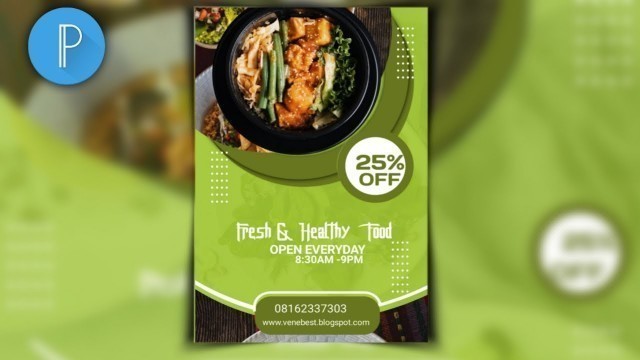 'How To Make Restaurant Food Flyer Design on Mobile- Pixellab Tutorial [Dudel World]'