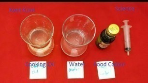 'Water Cooking Oil and Food Coloring //Science Experiment'