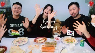 'Koreans Eating India Food with Hands \"Curry MUKBANG\" l (Christmas Special)'