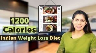 'Healthy 1200 Calorie Indian Veg Weight loss Diet | Full Day Meal | Breakfast Lunch & Dinner Recipe'