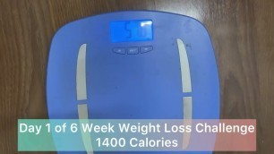 'Day 1 of 6 Weeks Weight Loss Challenge | 1400 Calories Indian Vegetarian Diet with cheat meal 