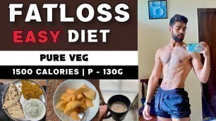 'Full Day Of Eating for FATLOSS ( Vegetarian )| 1500 Calories Indian Bodybuilding Diet |Kunal Kaushik'