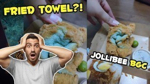 'Fried TOWEL Chickenjoy ng Jollibee via Grabfood sa BGC - Chicken Towel'