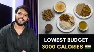 'Lowest Budget Bulking Diet Plan For College Students ( 3000 Calories ) | Without Whey Protein 