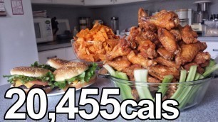 '20,000 Calorie Superbowl Challenge (Wings, Doritos, Pizza...)'