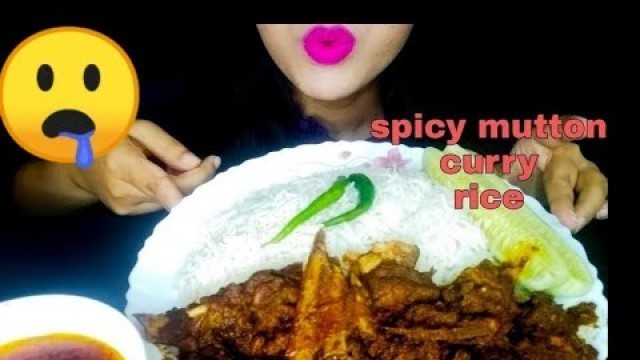 'ASMR eating mutton curry with rice||messy eating||eating Indian food (real sounds)'