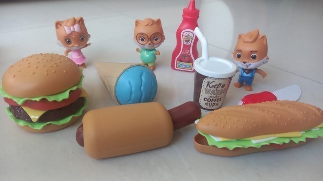 '5 minutes Satisfying Video with Unboxing Velcro Fast Food toys Set'