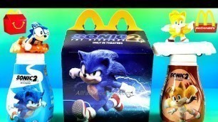 'SONIC 2 McDONALD\'S HAPPY MEAL TOYS MILK APPLE SLICES BOX CAJITA FELIZ JUGUETES MOVIE APRIL MAY 2022'