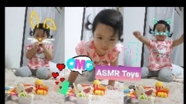 'ASMR Toys - Fast food toys review | Milin try to do ASMR (2Y5M)'