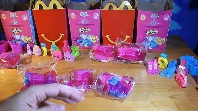 '14 NEW McDonalds SHOPKINS Happy Meal fast food toys opening unboxing Unboxalot 249'