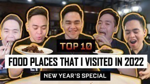 'My Top10 Food Places that I Visited in Davao for 2022 |  Best Food Places | Davao Food Vlog'