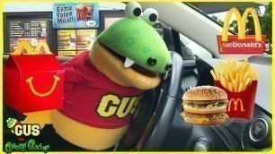 'McDonald\'s Drive Thru! Gus the Gummy Gator gets Happy Meal Toys'