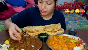 'Real Mukbang: Eating Chole Bhature, Dum Aloo | Indian food eating mukbang | Foodie JD'