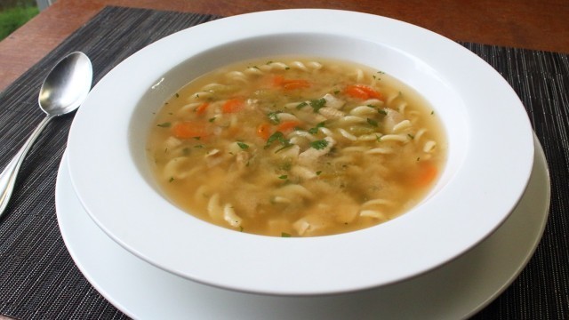 'One-Step Chicken Soup - Dump and Simmer Chicken Noodle Soup for Lazy Sick People'
