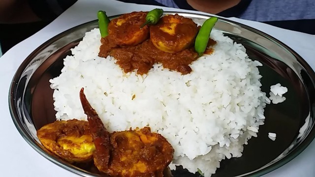 'egg curry recipe with mukbang eating (Indian Food)'