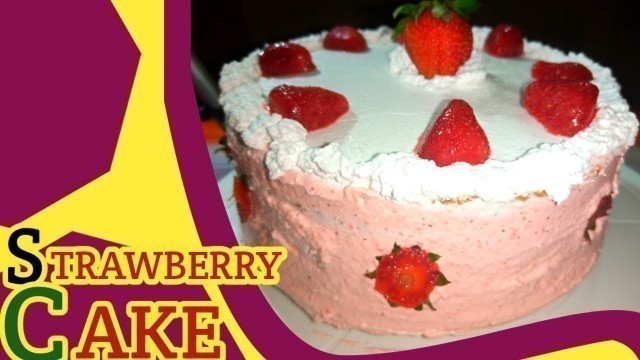 'Homemade Strawberry Cake For Birthdays | Strawberry Sponge Cake By Food Fashion'
