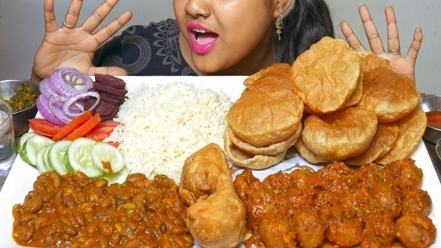 'Messy Eating Indian Food | Rajma Chawal, Dum Aloo, Samosa, Poori Eating Mukbang | No Sound ASMR'