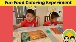 'Fun Food Coloring Experiments| Easy Science Activities at Home| 儿童科学活动| Incredible Science'
