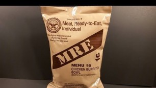 '2017 MRE Chicken Burrito Bowl Meal Ready to Eat Review US Ration Taste Test'