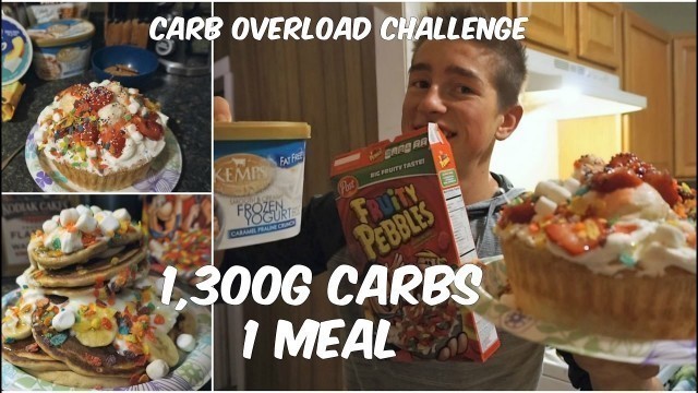 'High Carb/Low Fat challenge, 1,300g of Carbs in 1 Meal!!'