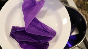 'Dip Dyeing a 100% Silk Scarf in Wilton\'s Violet Food Coloring'