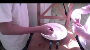 'Milk and food coloring science experiment to do at home'