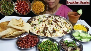 'Mukbang with Recipe Breakfast Snacks Eating Indian Food'